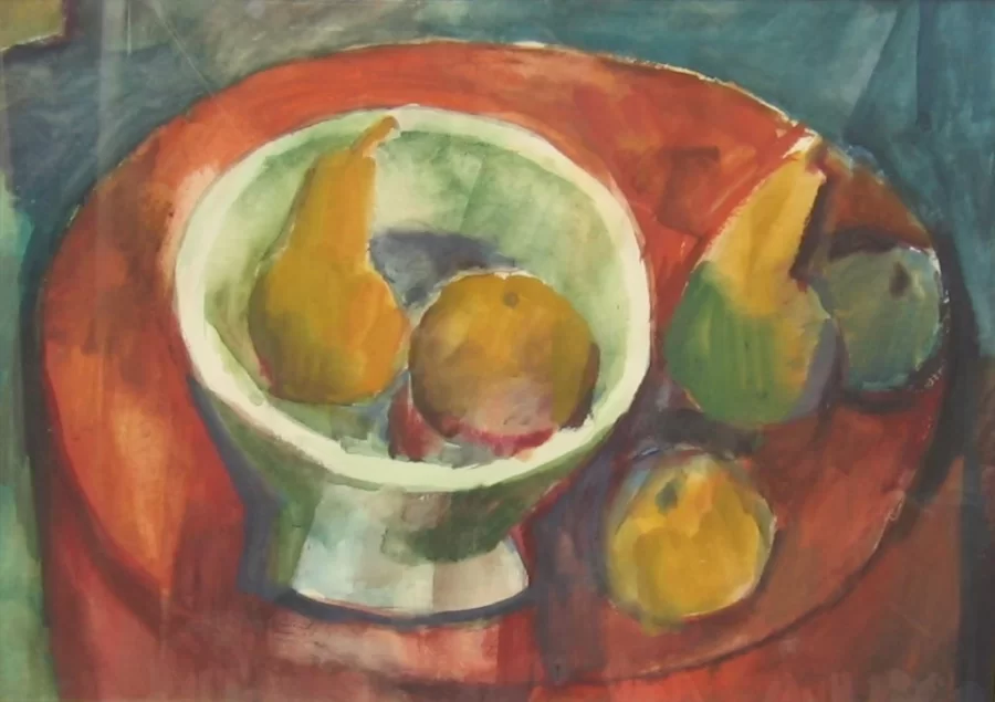Still life with red tablecloth (R29) - Miroslav Roštínský